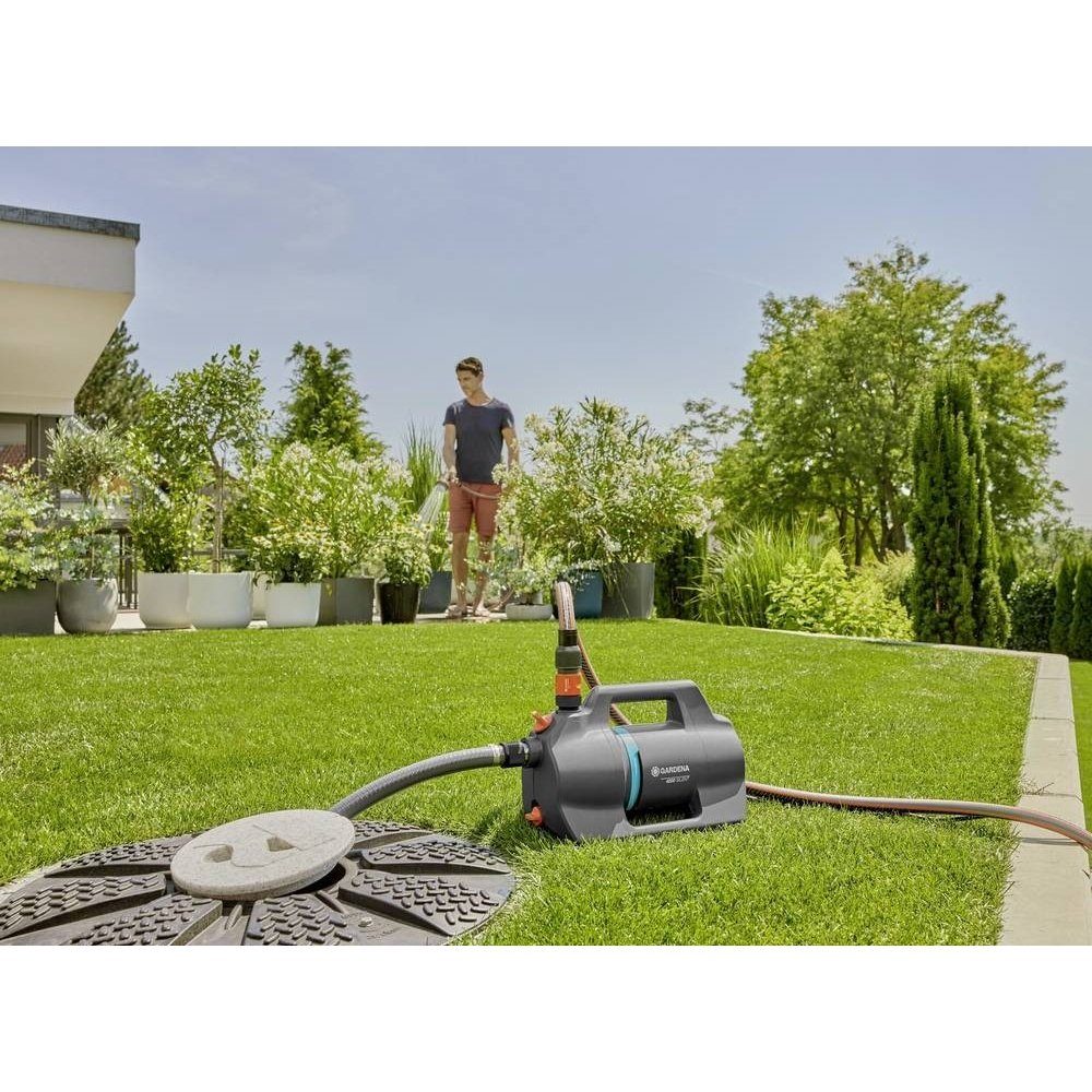 GARDENA Gartenpumpe 4200 Silent Set - Gartenpumpe - dunkelgrau/türkis (Set)