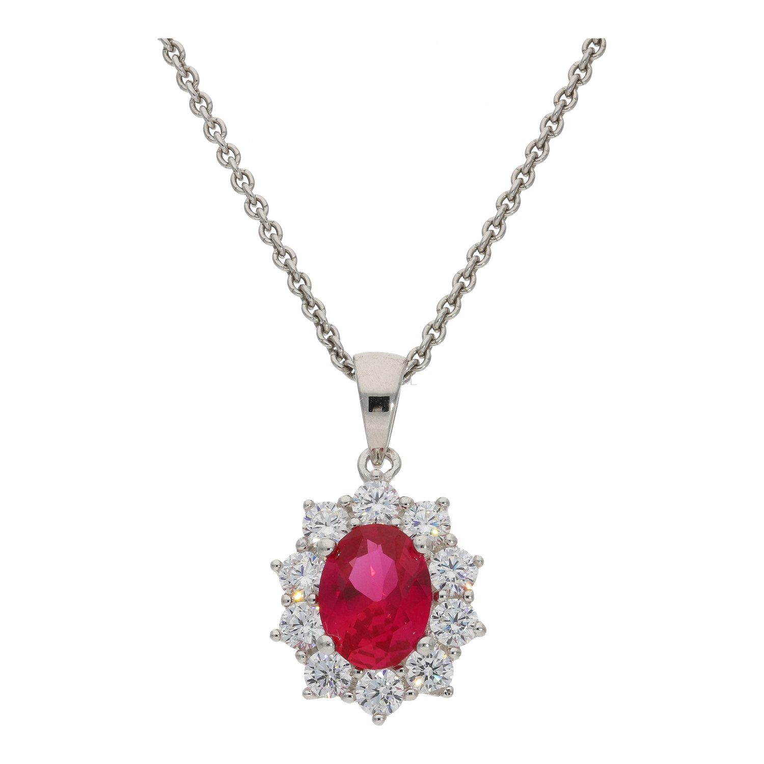 JuwelmaLux Kettenanhänger Kettenanhänger 925 Silber Zirkonia Rubinrot JL10-02-3845 JuwelmaLux (1-tlg), Schmuckanhänger