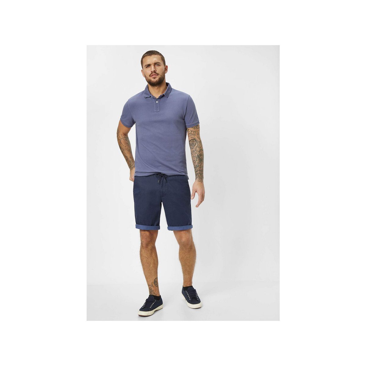 Angabe) marineblau Ospig (1-tlg., Cargoshorts regular keine