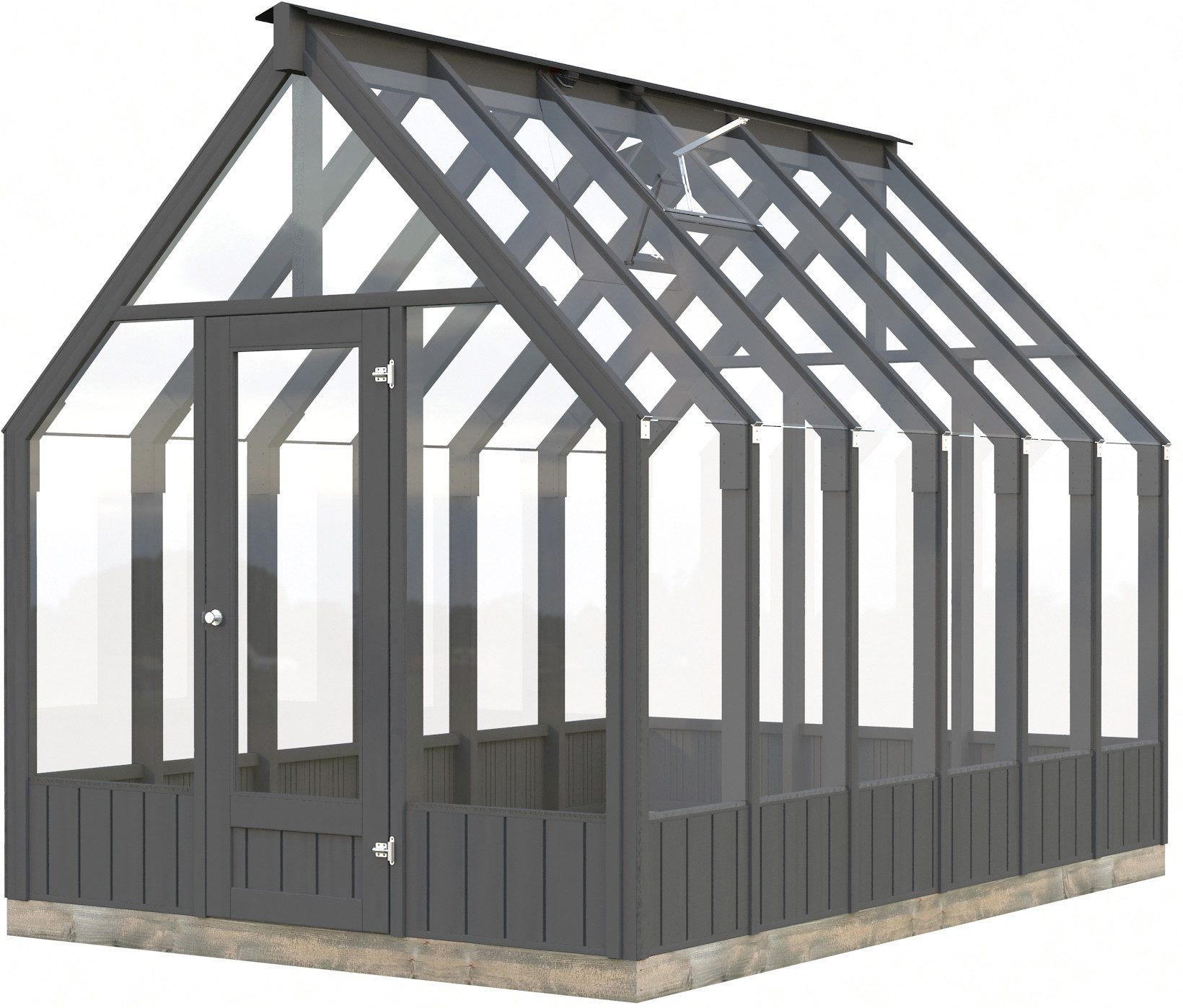 Palmako Gewächshaus Emilia 8,2 m² (RAL7012), BxTxH: 240 x 363 x 286 cm, Set