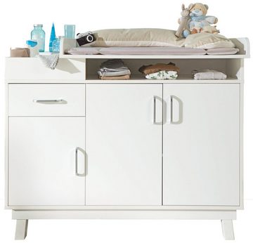 roba® Babyzimmer-Komplettset Nordic, weiß, (Set, 3-St., Kinderbett, Wickelkommode, Kleiderschrank), Kinderbett, Wickelkommode und 3-trg. Kleiderschrank; Made in Europe