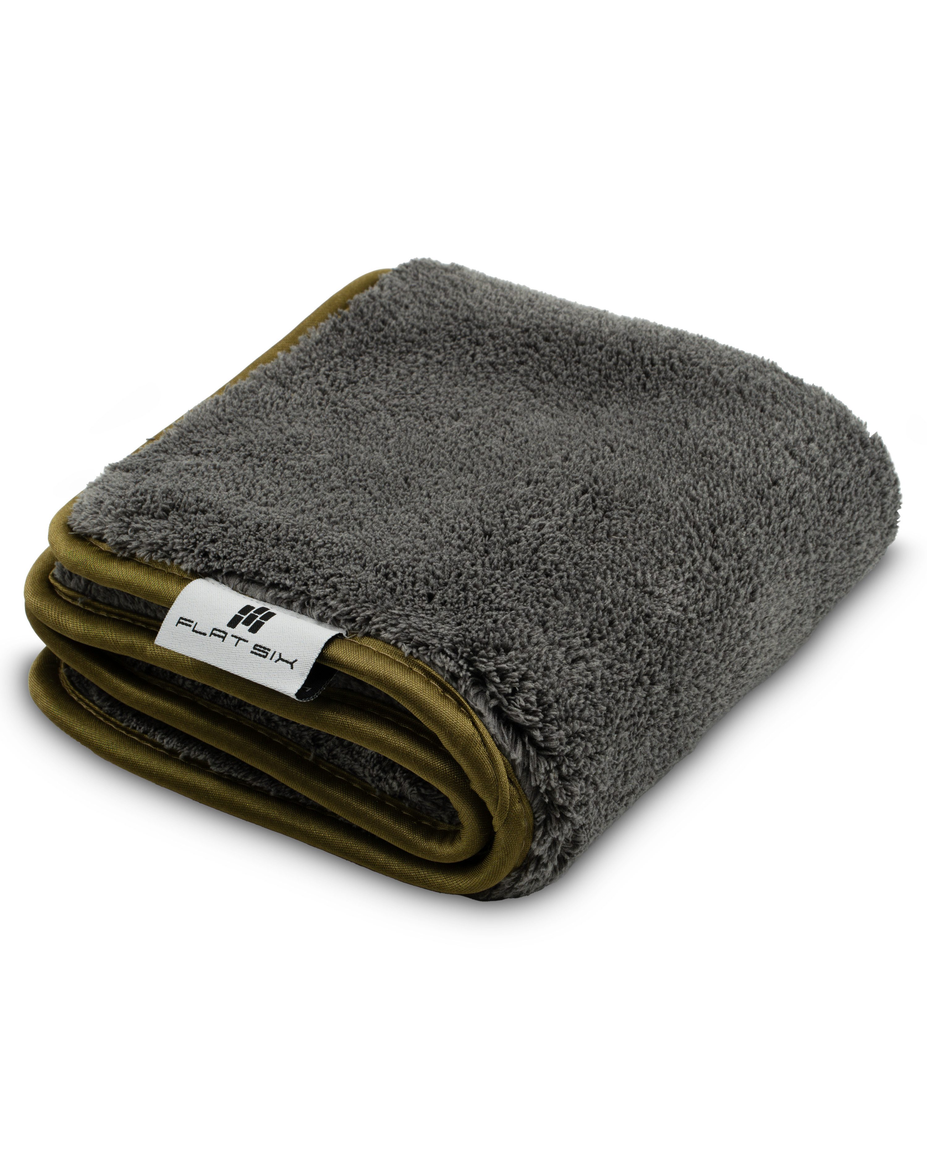 Flat Six Mikrofasertuch – extra dickes Trockentuch & Poliertuch für Autopflege Mikrofasertuch (Spar-Set, 2-tlg., 40x40cm, 1600 GSM – ultra saugstark, lackschonend – Made in Europe)