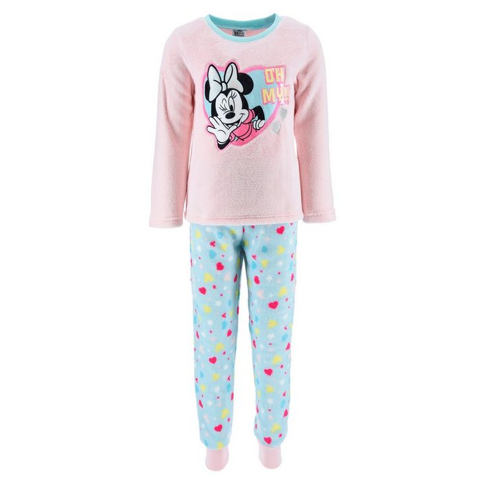 Disney Minnie Mouse Schlafanzug Kinder Mädchen Schlafanzug Kinder Pyjama Langarm Shirt + Schlaf-Hose (2 tlg)