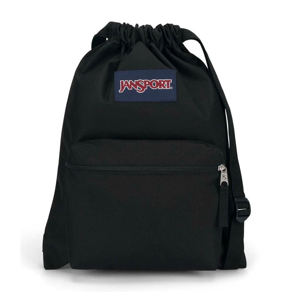 Jansport Turnbeutel Drawsack, Sportbeutel mit Kordelzug, 14L, Black (schwarz)