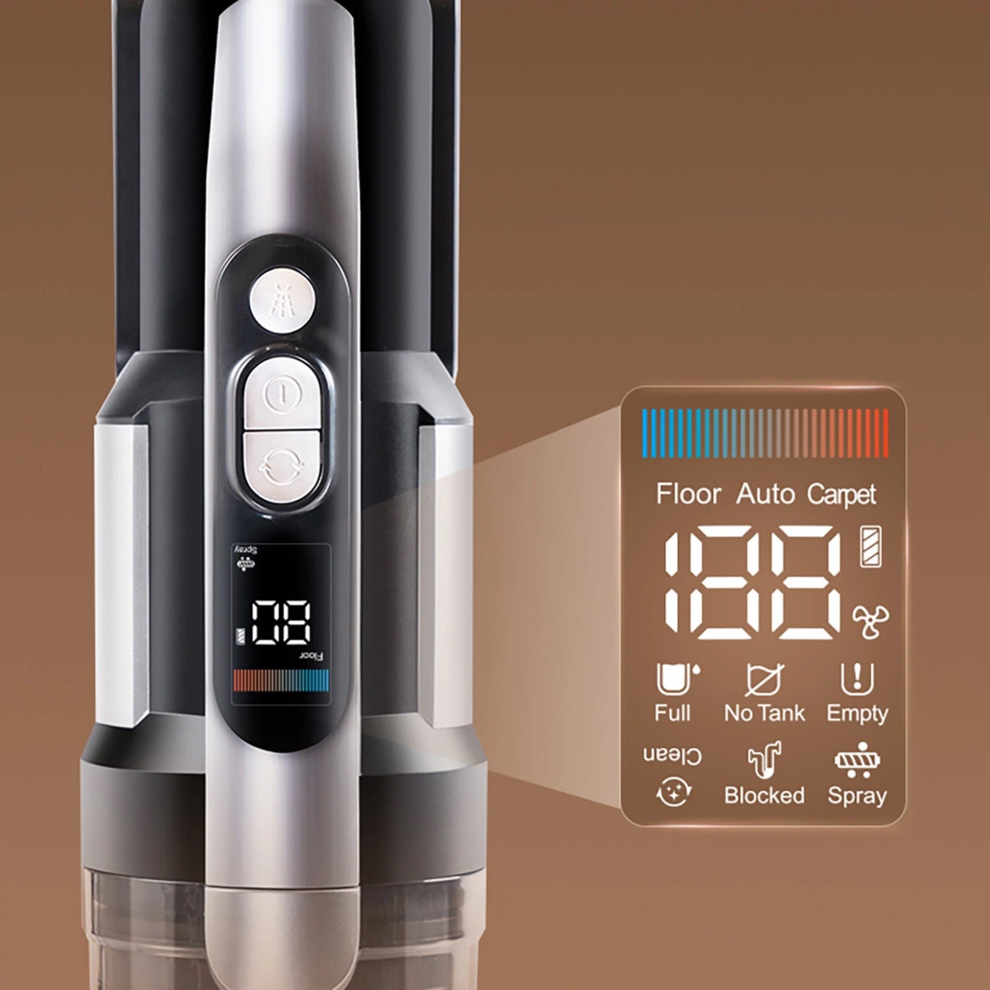 Jimmy Akku-Hand-und Stielstaubsauger mit Wischfunktion 21000 Pa mit LED-Display & Sprachassistent