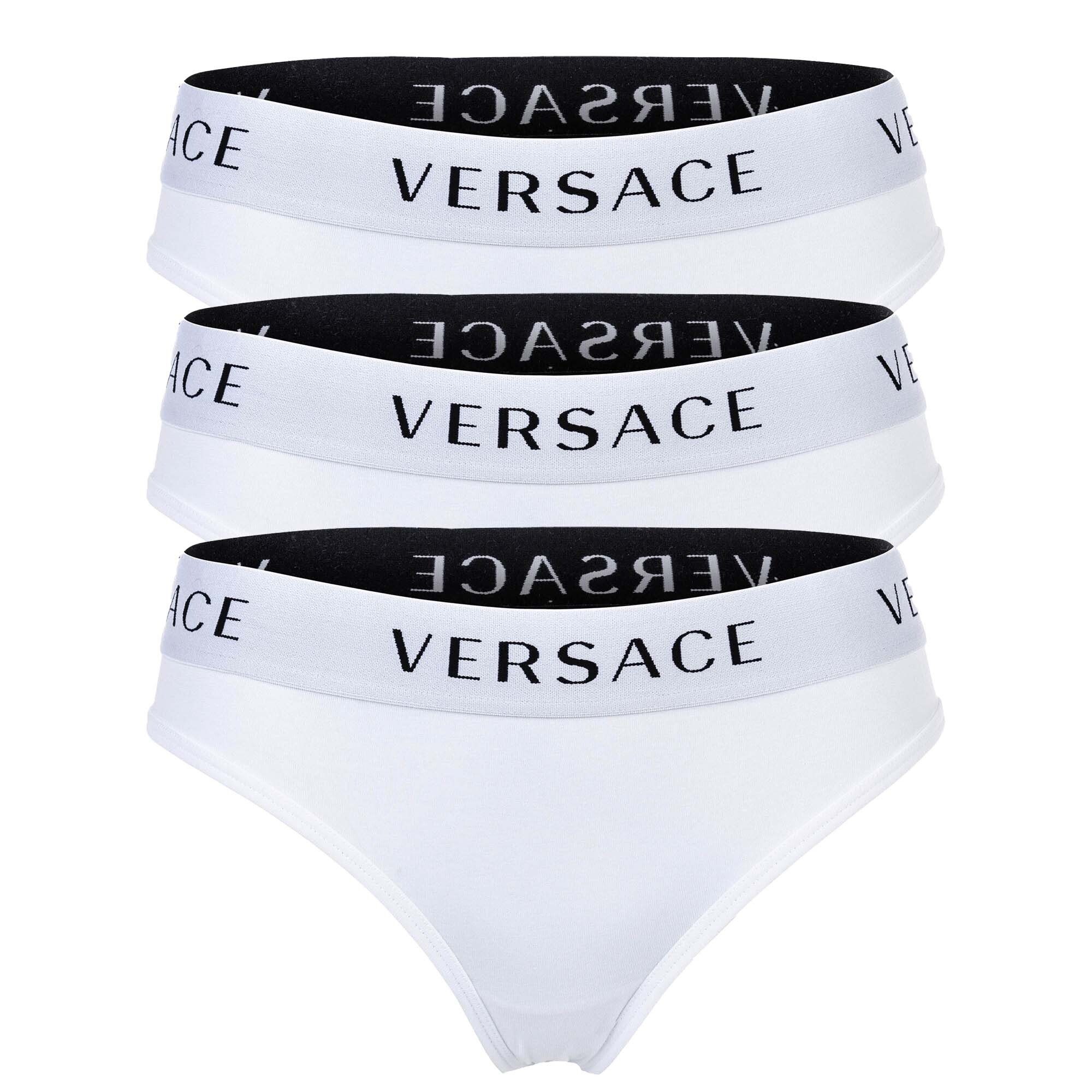 Versace Slip Damen Slips 3er Pack - Unterwäsche, Unterhose Weiß