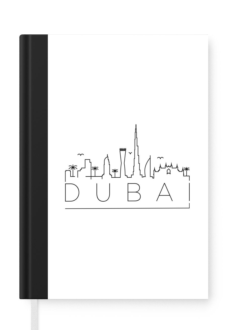 MuchoWow Notizbuch Skyline "Dubai" weiß, Journal, Merkzettel, Tagebuch, Notizheft, A5, 98 Seiten, Haushaltsbuch