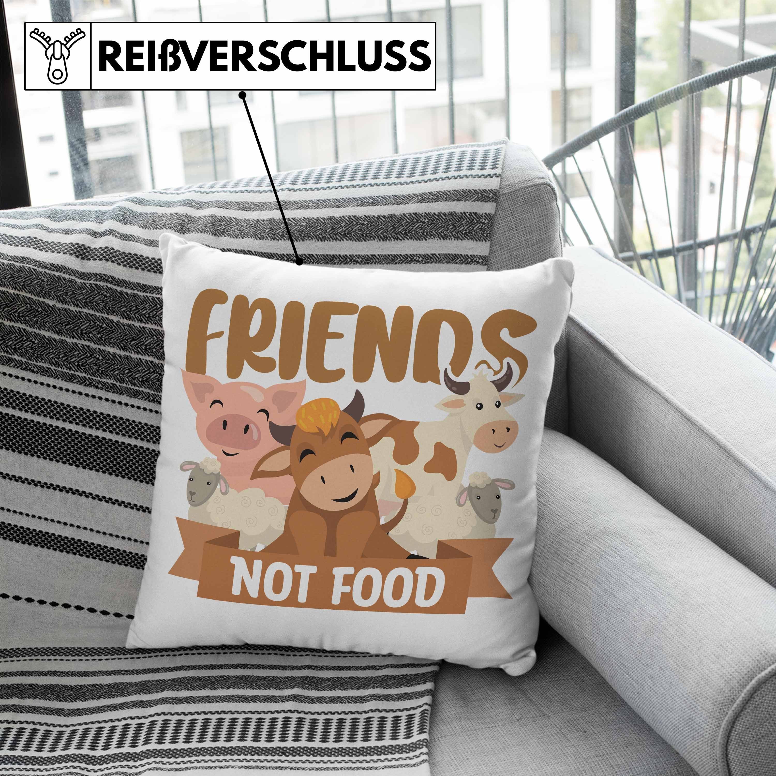 Lebensweise Trendation Kissen Füllung Geschenk Food Blau Not Spruch Lustiger Veganerin Geschenkidee - Dekokissen Vegan Friends mit Veganer Trendation 40x40 Dekokissen Vegane