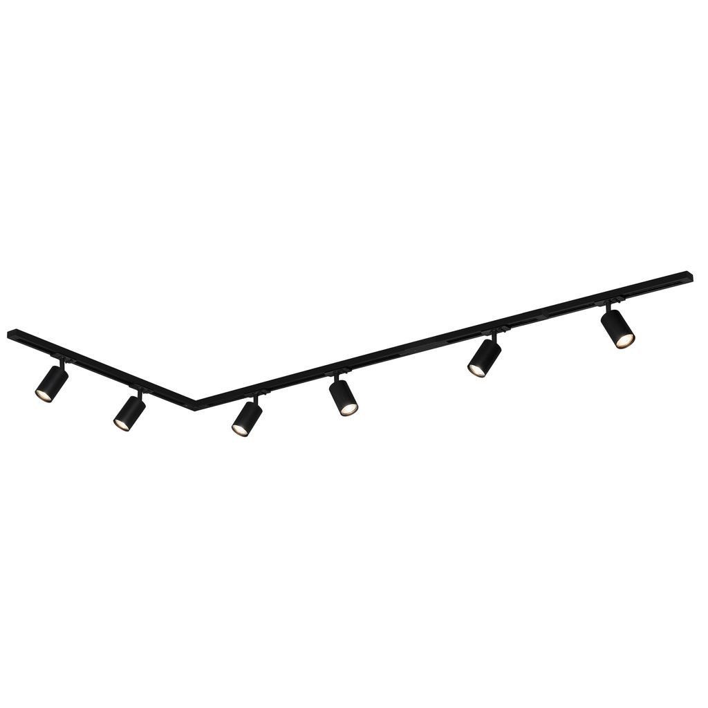 Briloner Leuchten LED Deckenleuchte 8010065B, LED wechselbar, 2700K - Extra-Warmweiß, Schienensystem Rail 2,25 m Schwarz max.9W Decke Wohnzimmer Büro Küche