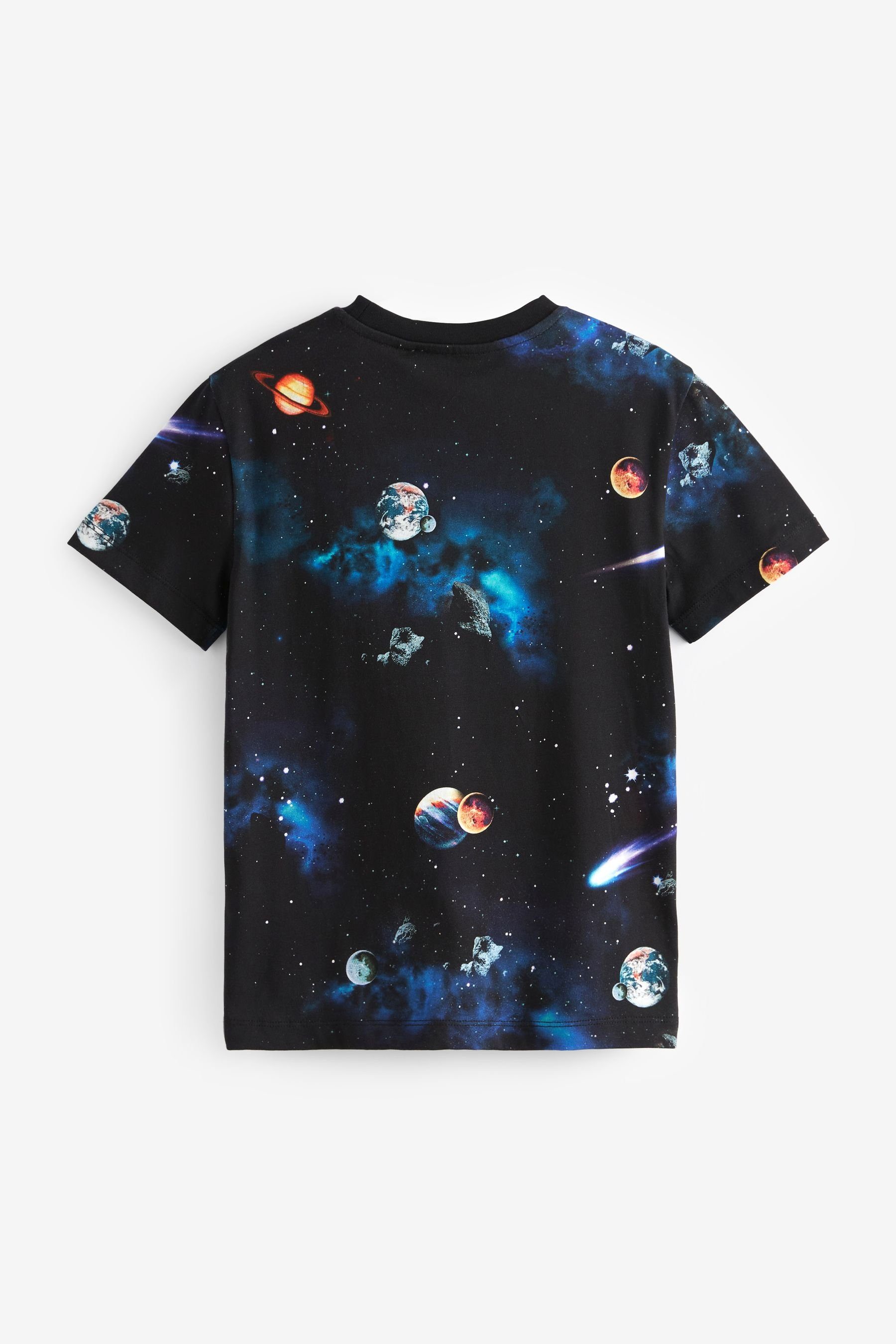durchgehendem Kurzärmeliges Space Astronaut Next Print T-Shirt T-Shirt Rocket mit (1-tlg)