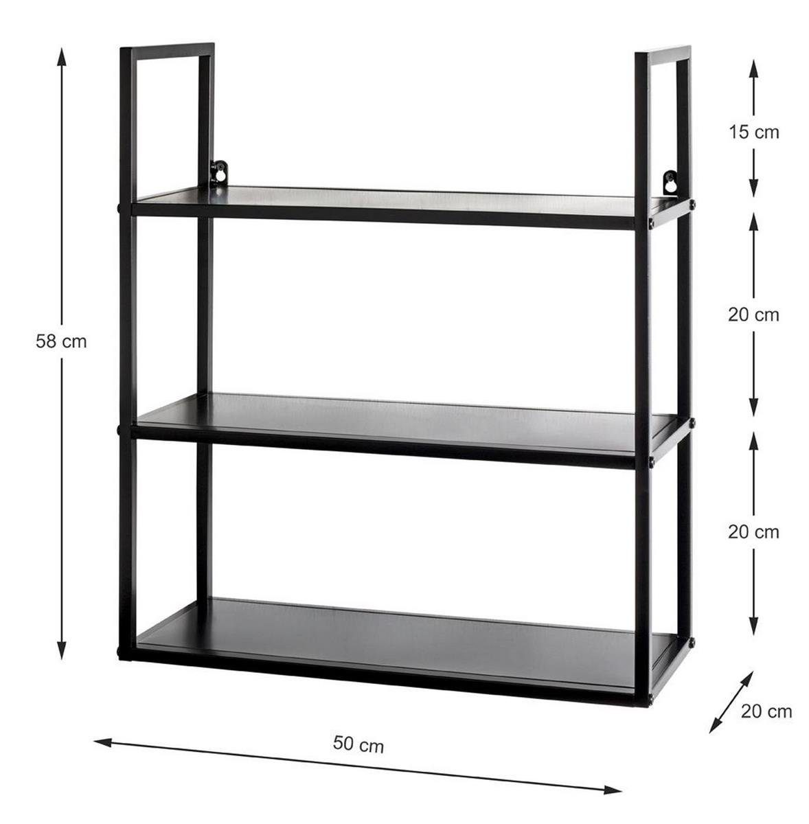 cm) 50x58x20 cm BHT Möbel Wandregal, Wandregal Wandregal HAKU 50x58x20 schwarz HAKU (BHT