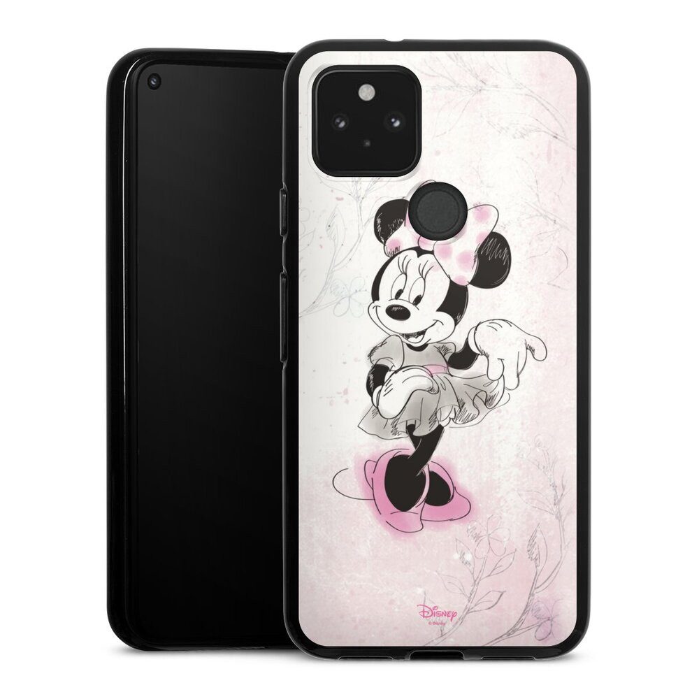 DeinDesign Handyhülle Minnie Mouse Disney Vintage Minnie Watercolor, Google Pixel 5 Silikon Hülle Bumper Case Handy Schutzhülle