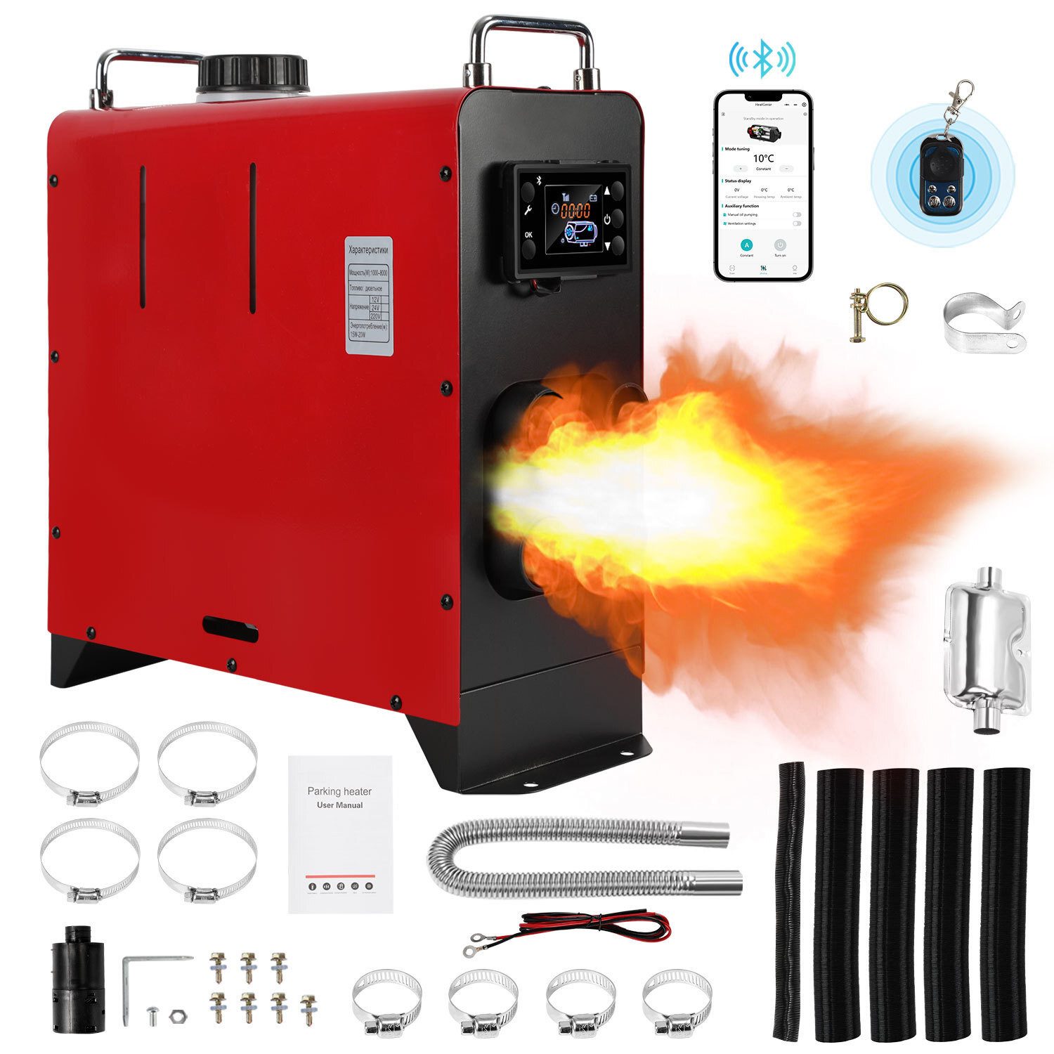 Clanmacy Heizgerät Auto Standheizung 12V 8KW Bluetooth Integration Luftheiz günstig online kaufen