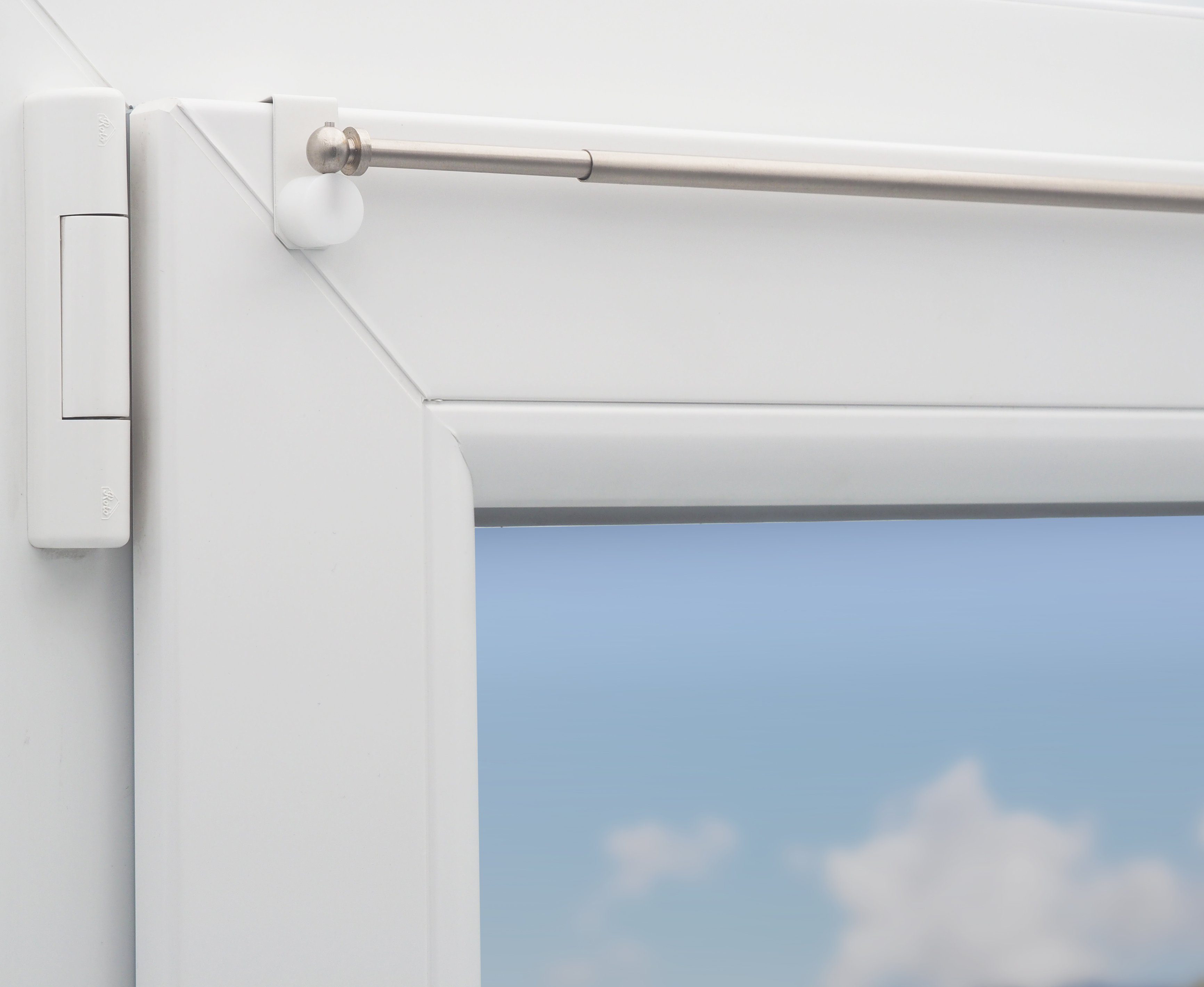 Barre de vitrage sans perçage Presto Basic blanc Ø9 mm x L.60/80 cm