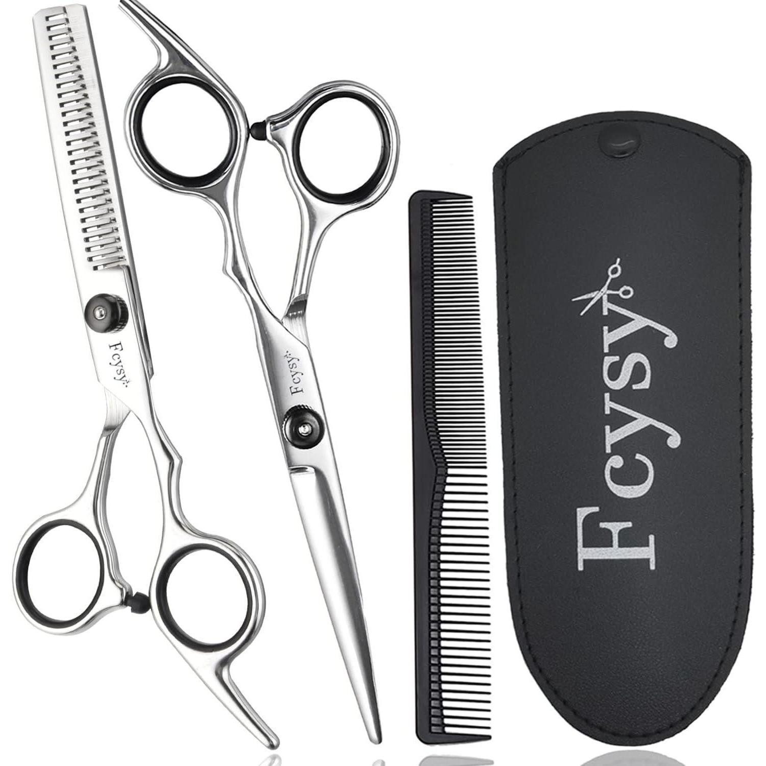 Fcysy Scheren-Set Professionelles Haarschneide- und Effilierscheren-Set für