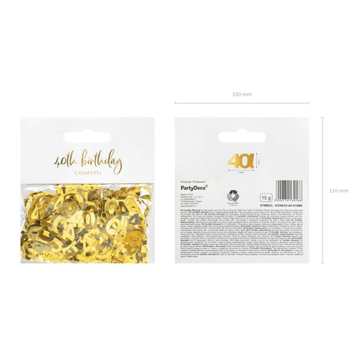 partydeco Konfetti Konfetti Metall Happy Birthday #40 15g