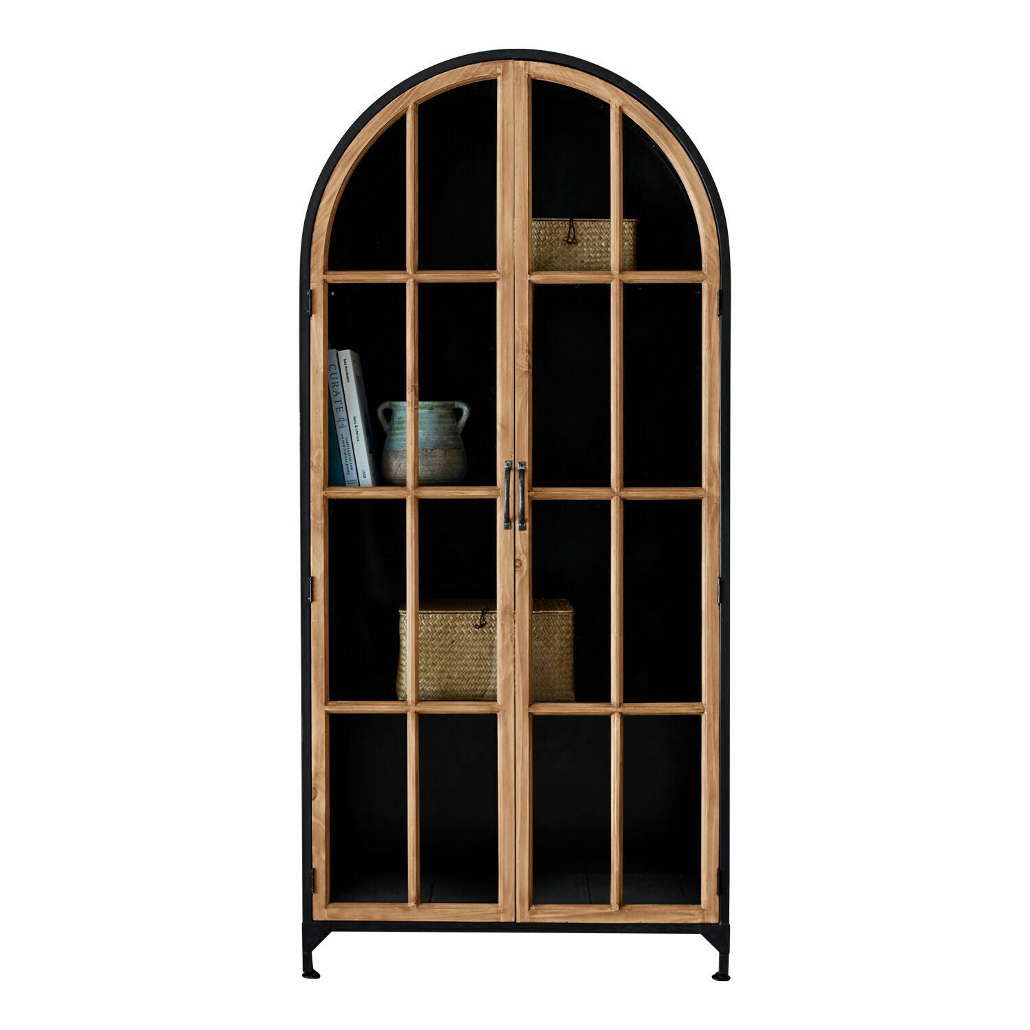 Mirabeau Vitrine Schrank Mardilly braun/schwarz