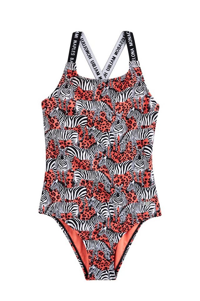 Fashion Badeanzug, Mädchen-Badeanzug mit Zebramuster WE