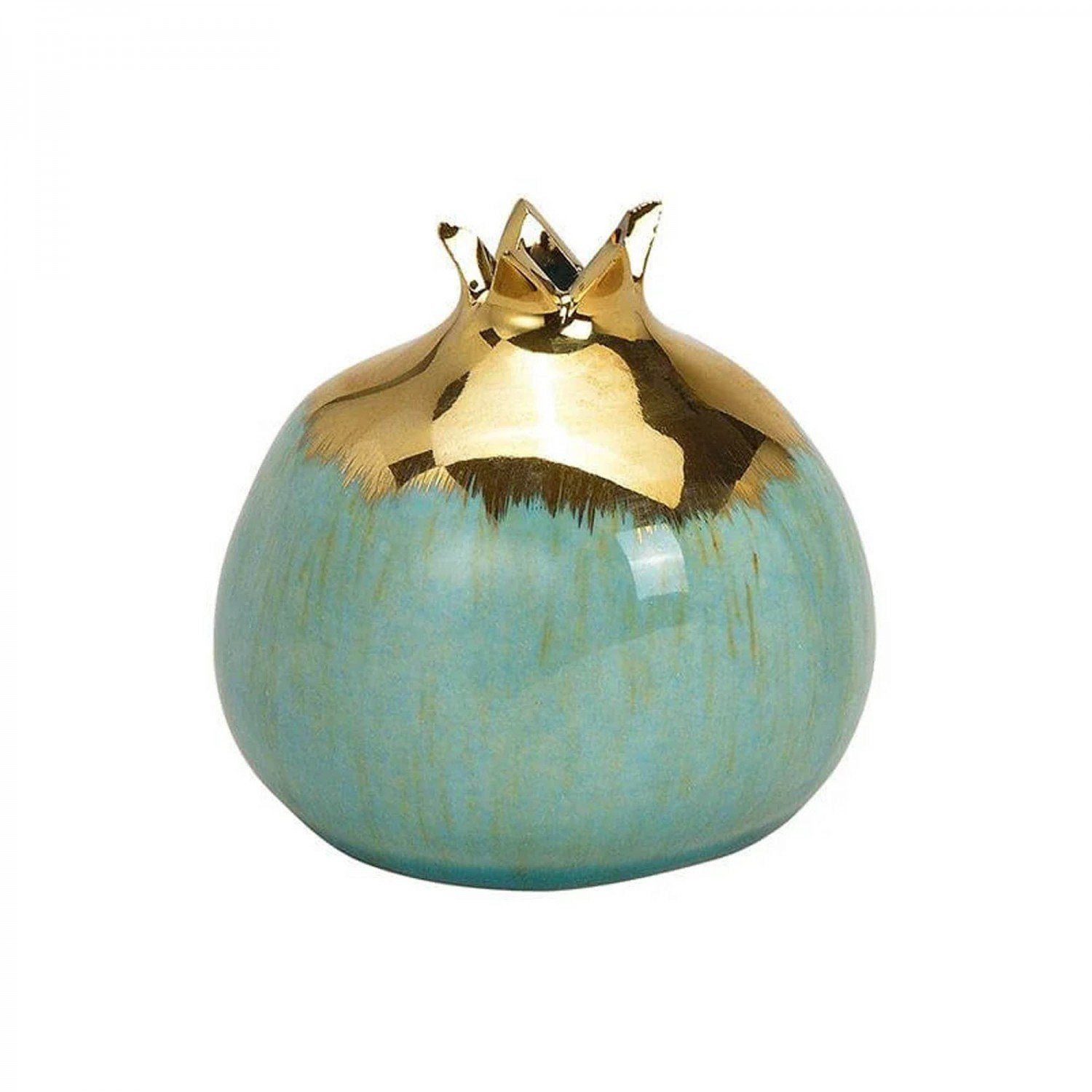 mitienda aus Blau, gold Vase Granatapfel Dekovase Keramik