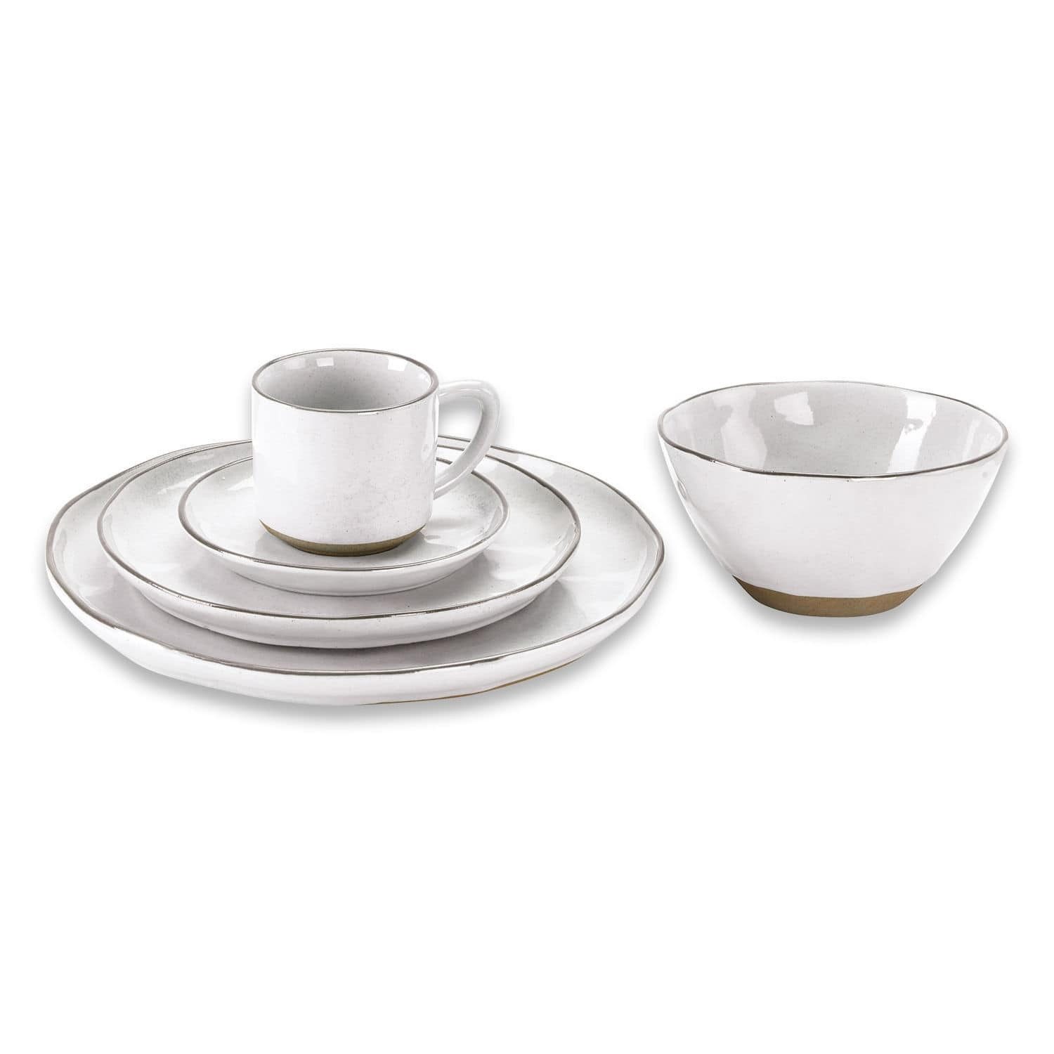 Mirabeau Geschirr-Set Geschirr 30er Set Biarré weiß, Steinzeug