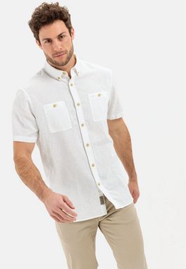 camel active Kurzarmhemd aus einem Baumwoll-Leinenmix Button-Down