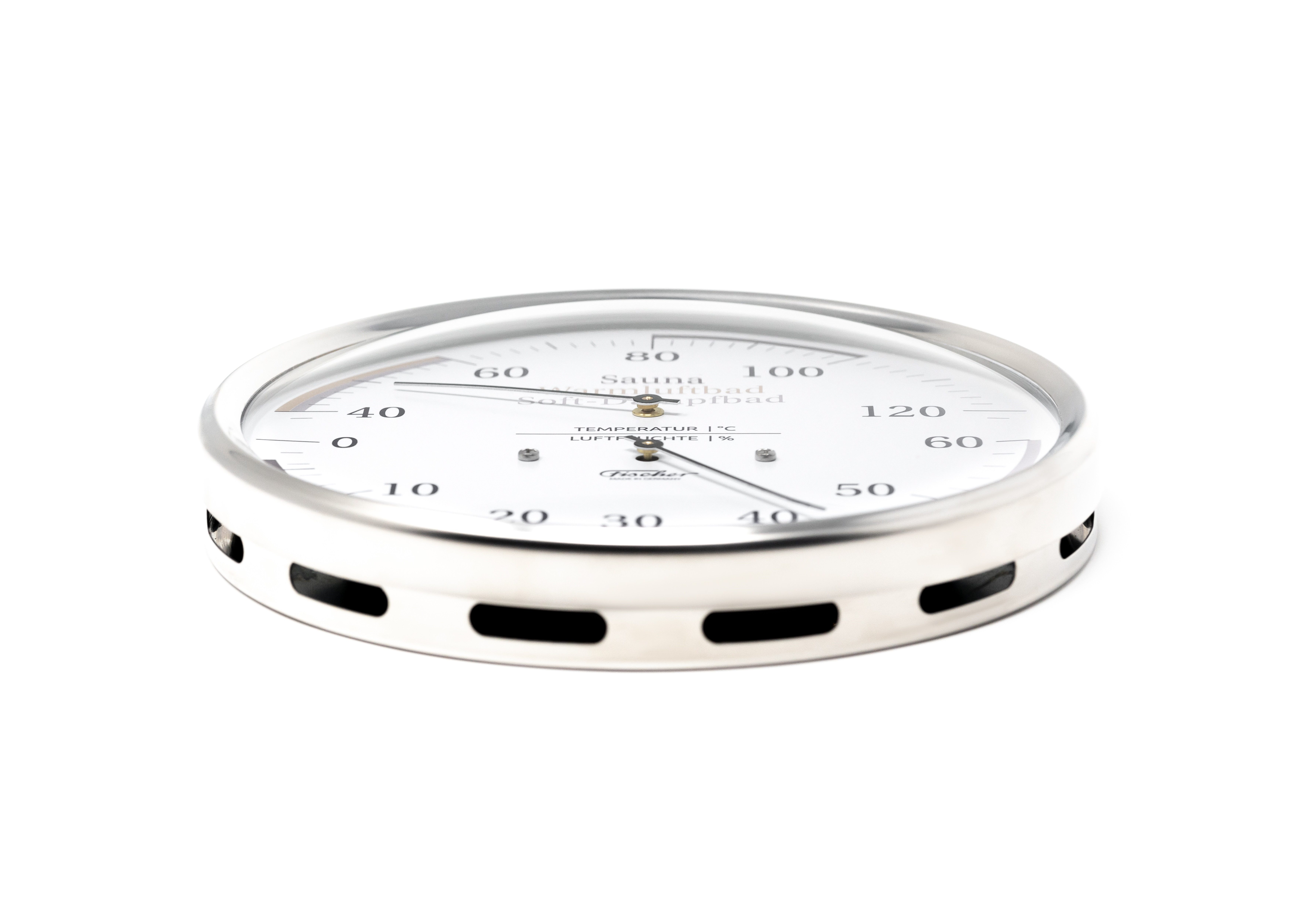 Fischer Klimamesser 184.01 Sauna-Thermohygrometer 130 mm Edelstahl Made in Germany