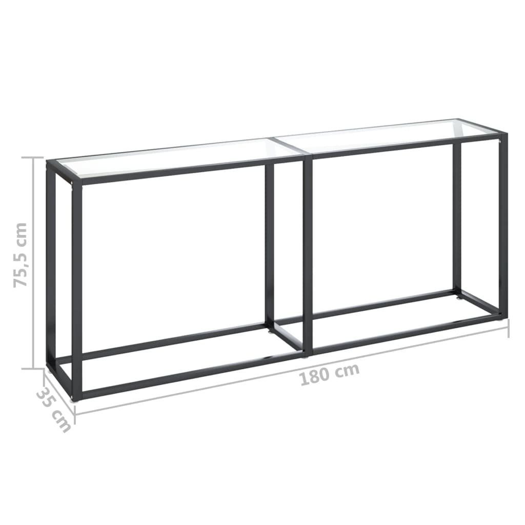(1-St) 180x35x75,5 furnicato Beistelltisch cm Hartglas Transparent Konsolentisch