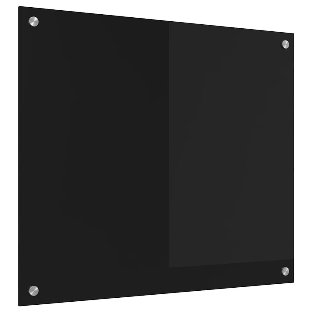 vidaXL Küchenrückwand Küchenrückwand Schwarz 70 x 60 cm Gehärtetes Glas, (1-tlg)