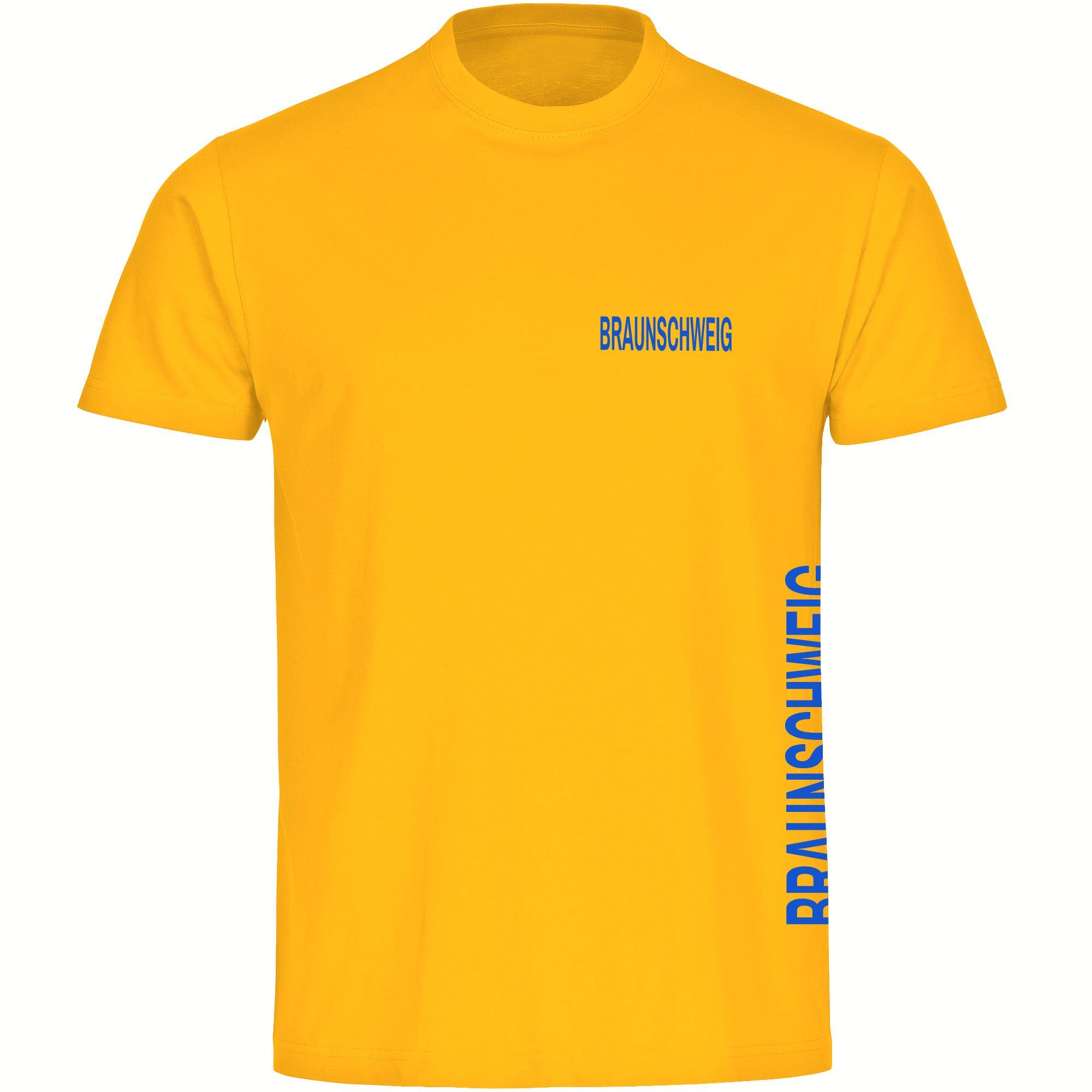 multifanshop T-Shirt Herren Braunschweig - Brust & Seite - Männer