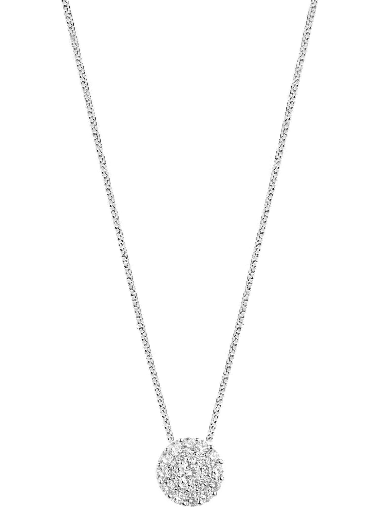Collier FAVS Damen-Kette 375er Weißgold Zirkonia