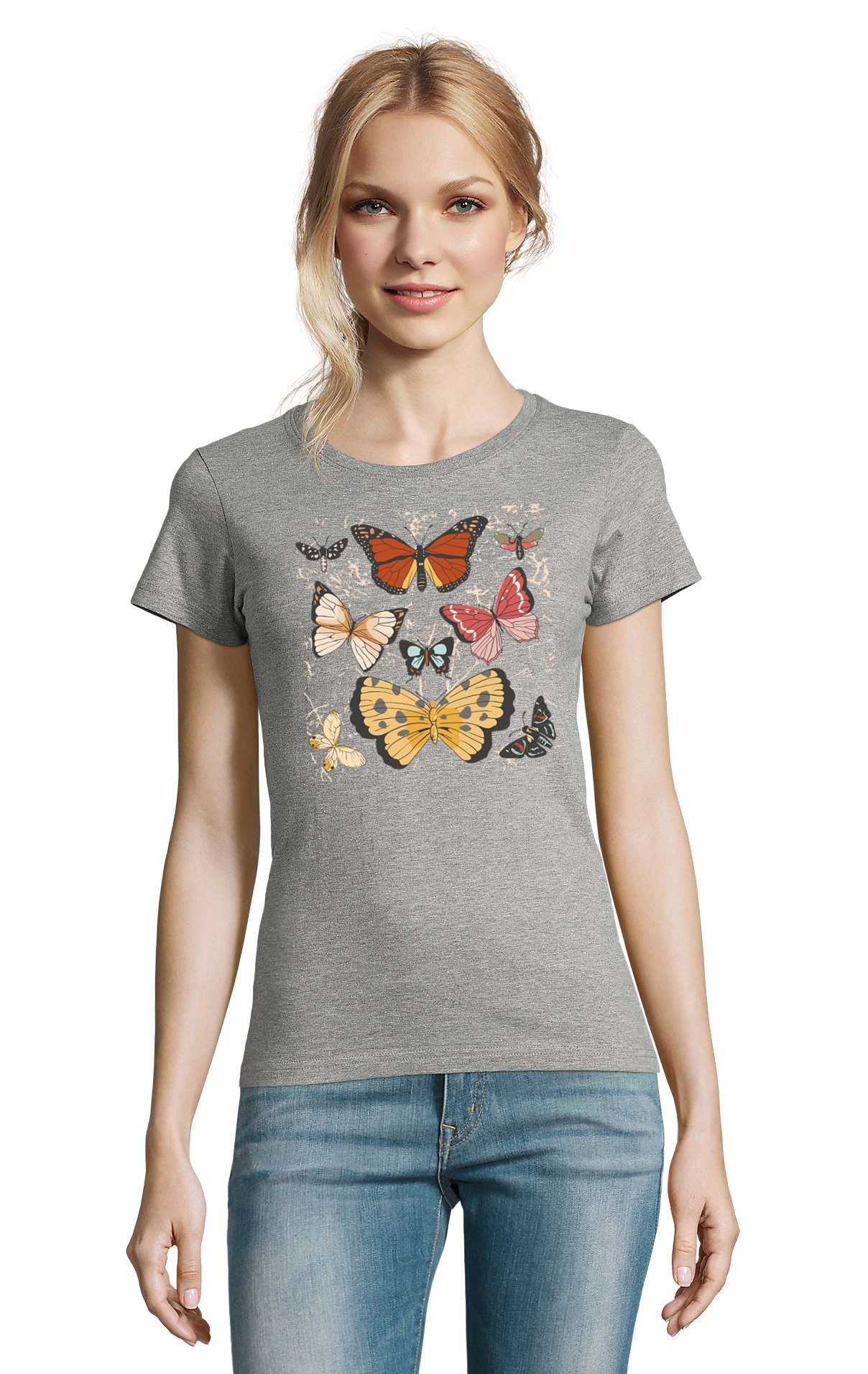 T-Shirt Tagfalter Schmetterling Rhopalocera Motiv Natur Tier Damen Shirt