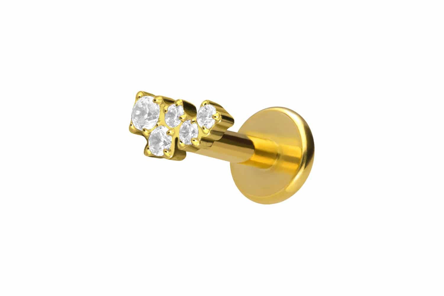 Piercing-Set Titan Labret mit Innengewinde KRISTALLWOLKE
