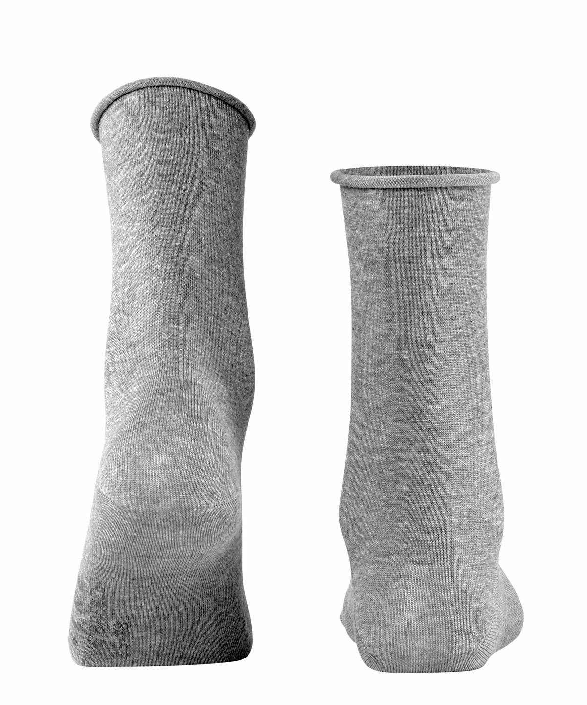 Breeze Grau Active - Damen FALKE Kurzsocken Socken Rollbündchen Uni,