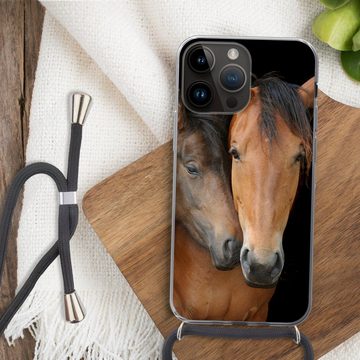 MuchoWow Handyhülle Pferde - Liebe - Braun, Handyhülle Telefonhülle Apple iPhone 14 Pro Max