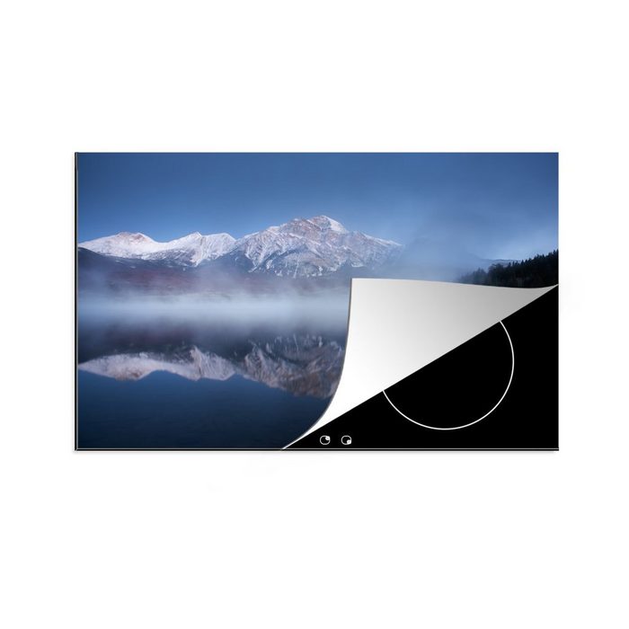 MuchoWow Herdblende-/Abdeckplatte Pyramid Lake im Jasper National Park in Kanada Vinyl (1 tlg) Ceranfeldabdeckung für die küche Induktionsmatte