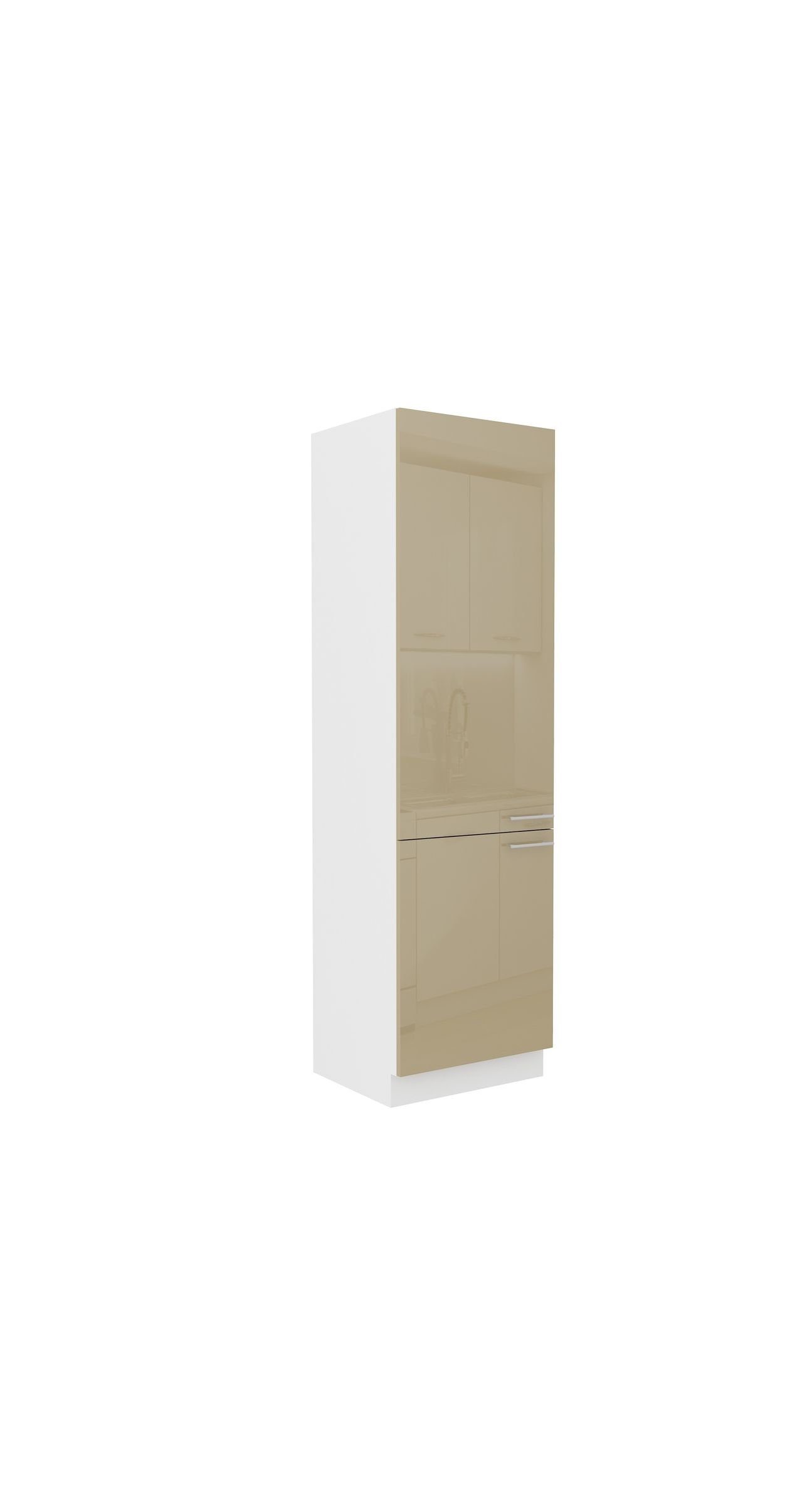 Küchen-Preisbombe Hochschrank 60 cm Küche Lara Cappuccino Hochglanz Кухниzeile Кухниblock