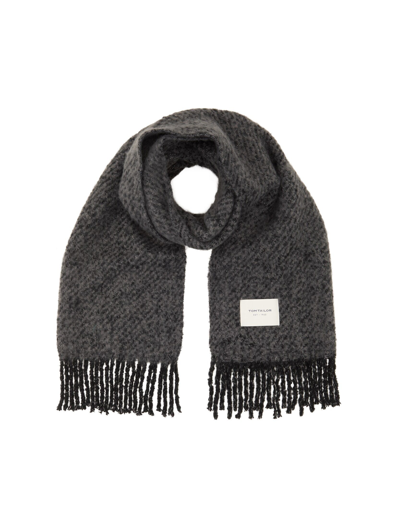 TOM TAILOR Strickschal Schal mit Fransen, mit Fransen