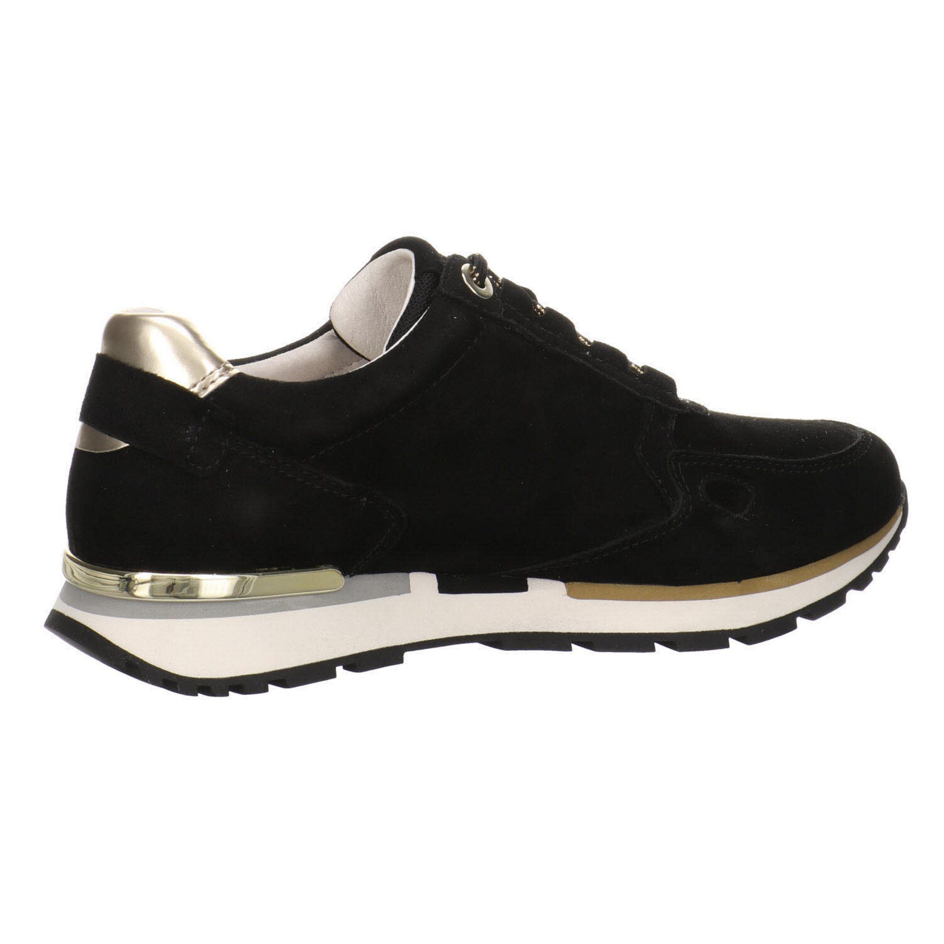 Sneaker Sneaker York schwarz Sneaker Damen Gabor Schuhe dunkel Lederkombination Sport Halbschuhe