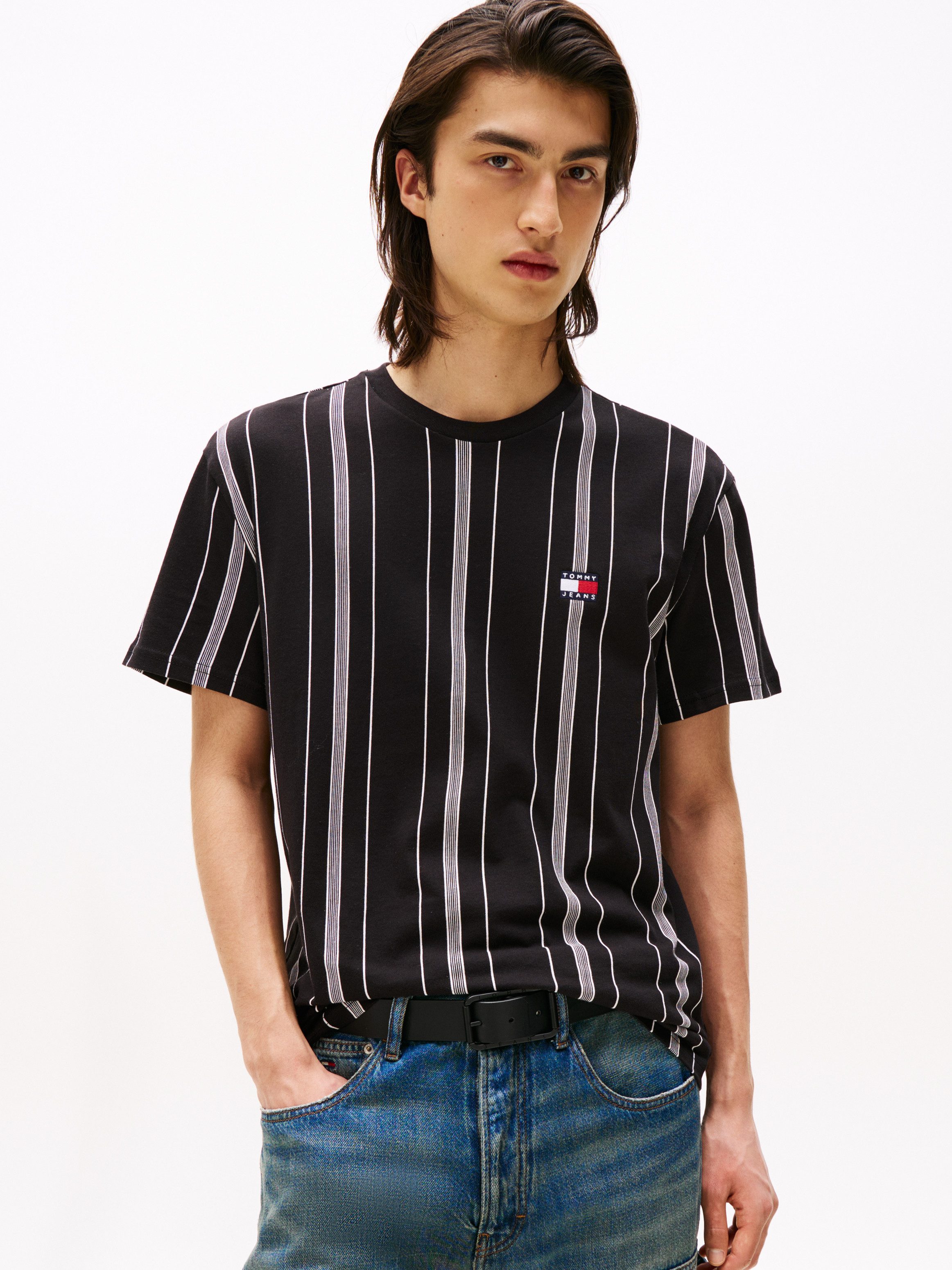 Tommy Jeans T-Shirt TJM REG VERT STRIPE SS TEE modisch gestreift günstig online kaufen