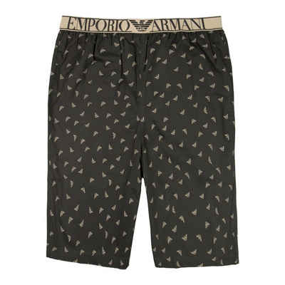 Emporio Armani Pyjamashorts Loungewear Bermuda mit platziertem Markenschriftzug am Bund