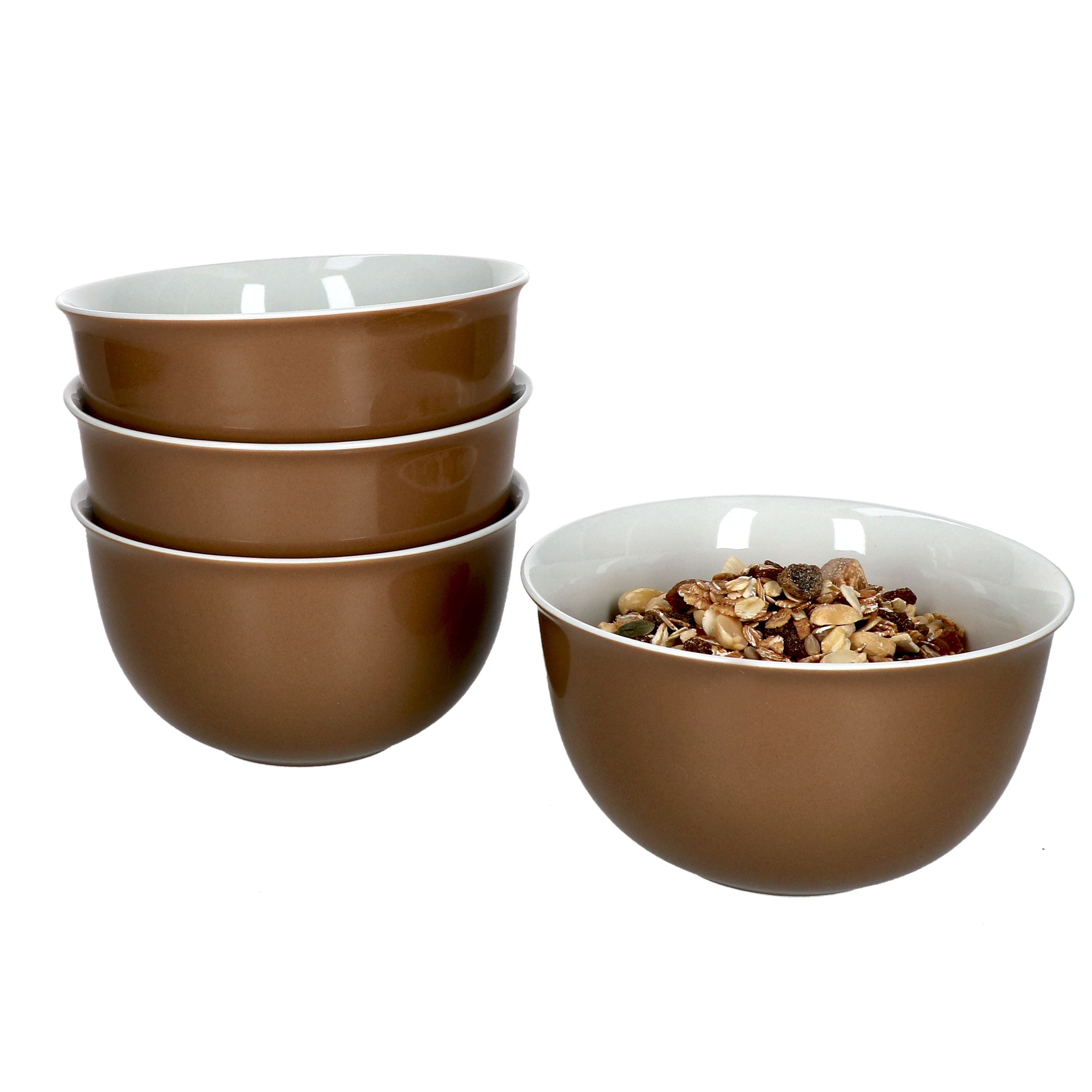 Ritzenhoff & Breker Müslischale 4er Set Müslischale 14cm Nougat Doppio - Ritzenhoff 545739, Porzellan
