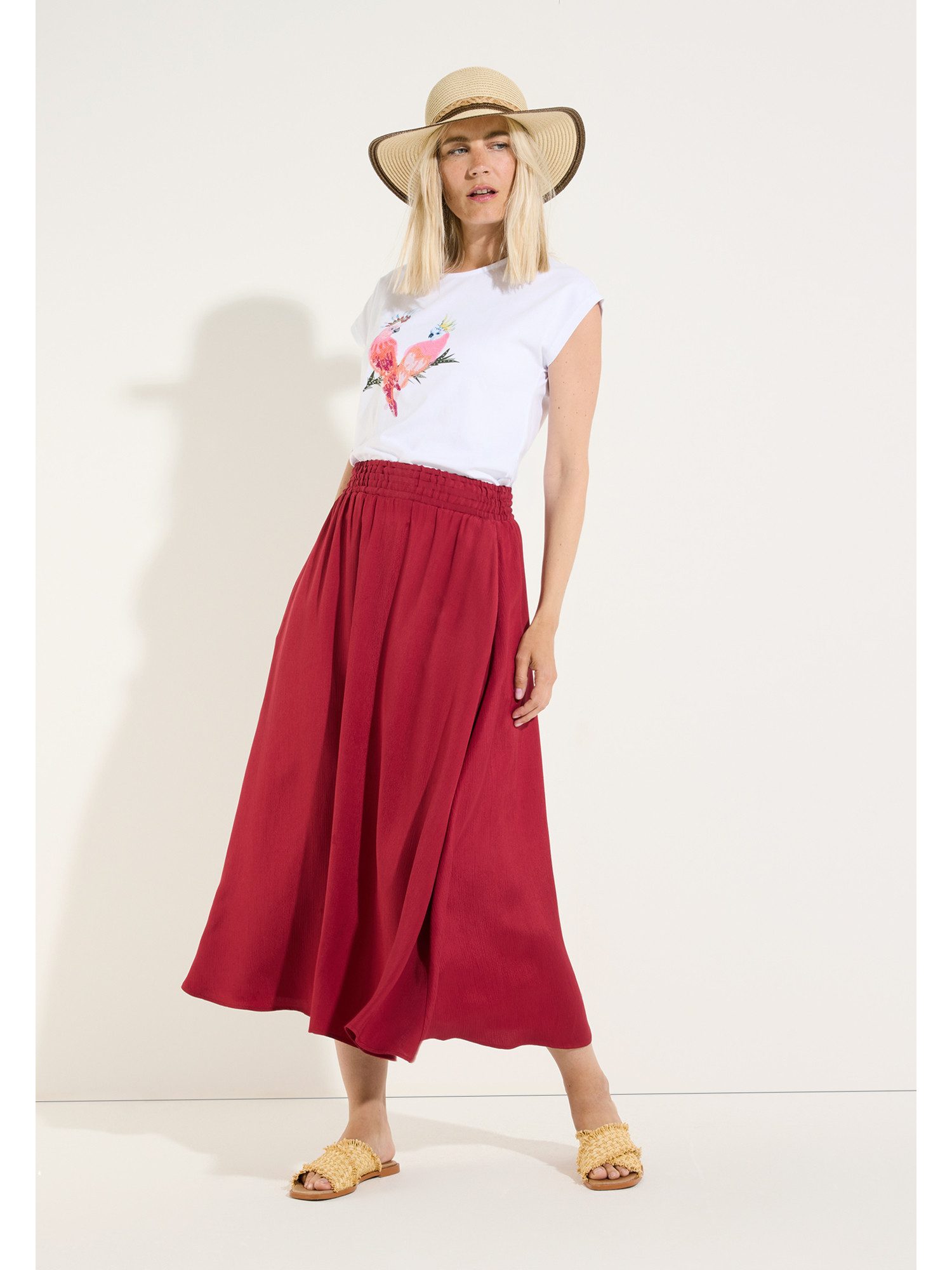 MORE&MORE Kurzarmshirt tropical Baumwoll-T-Shirt, Papageien