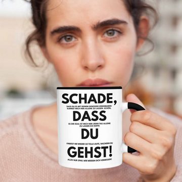 Trendation Tasse Trendation - Schade Dass Du Gehst Jobwechsel Tasse Geschenk Kollegin Kollege Lustig Abschiedsgeschenk Sprüche Abschied Neuer Job Kaffeetasse