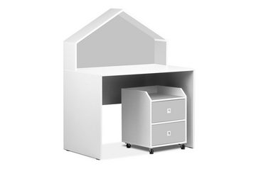 Konsimo Rollcontainer MIRUM Standcontainer Kinderzimmer Büroschränke, 2 Schubladen mit Vollauszug, Kunststoffräder ø38 mm mit Bremse