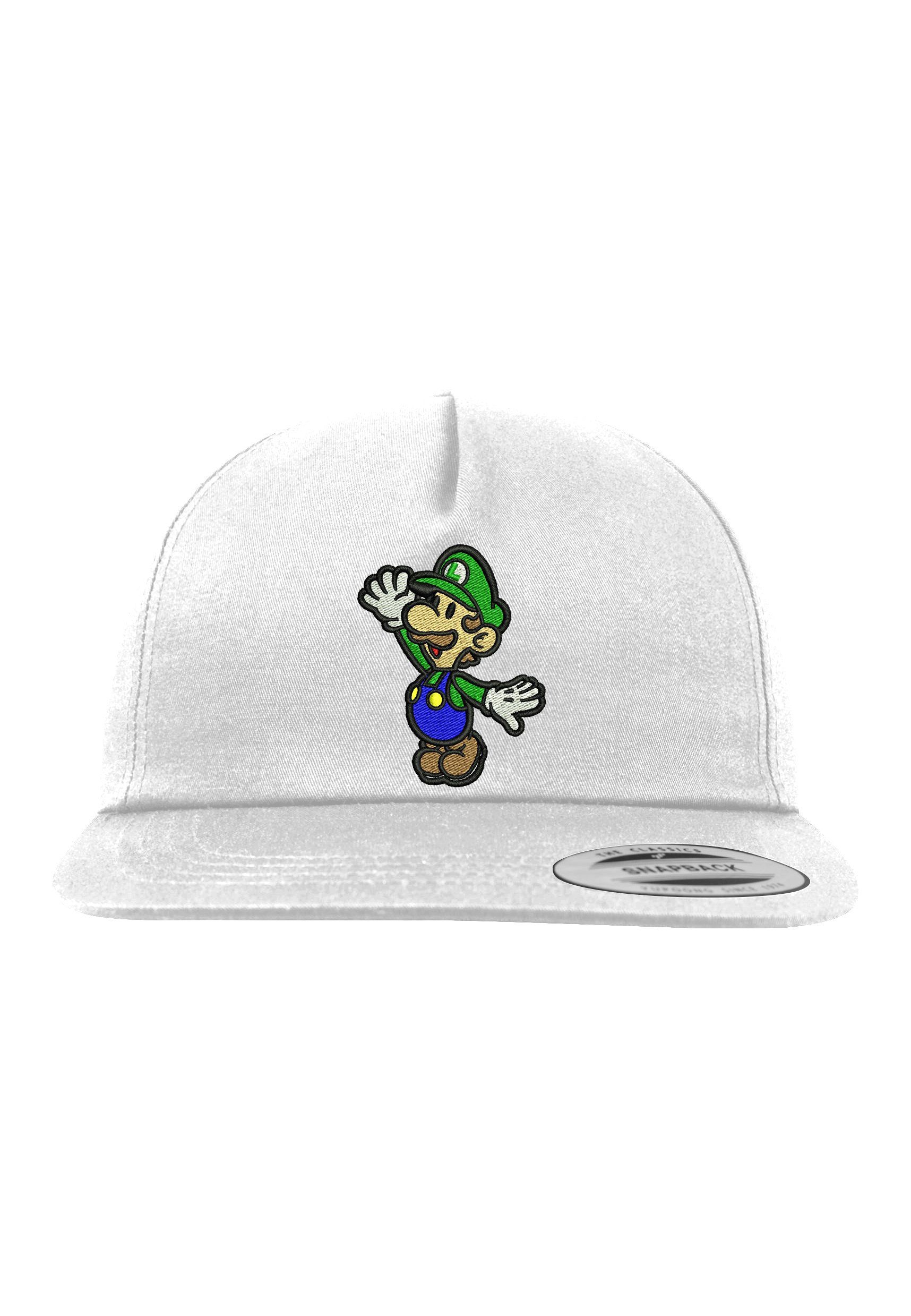 Youth Designz Baseball Cap Luigi Unisex Snapback Cap mit modischer Logo Stickerei Weiß