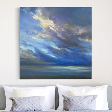 Bilderdepot24 Leinwandbild Abstrakt Modern Küstenhimmel dunkel grau Bild auf Leinwand Groß XXL, Bild auf Leinwand; Leinwanddruck in vielen Größen