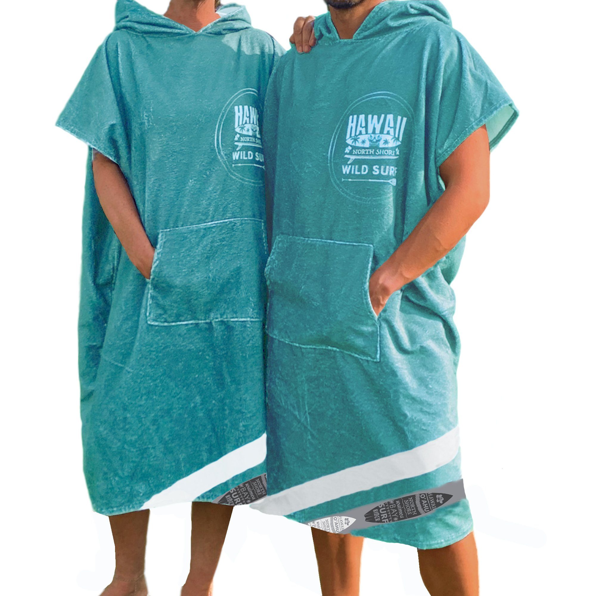 HOMELEVEL Bademantel Badeponcho Unisex - Surf Poncho aus Baumwolle und Poly günstig online kaufen