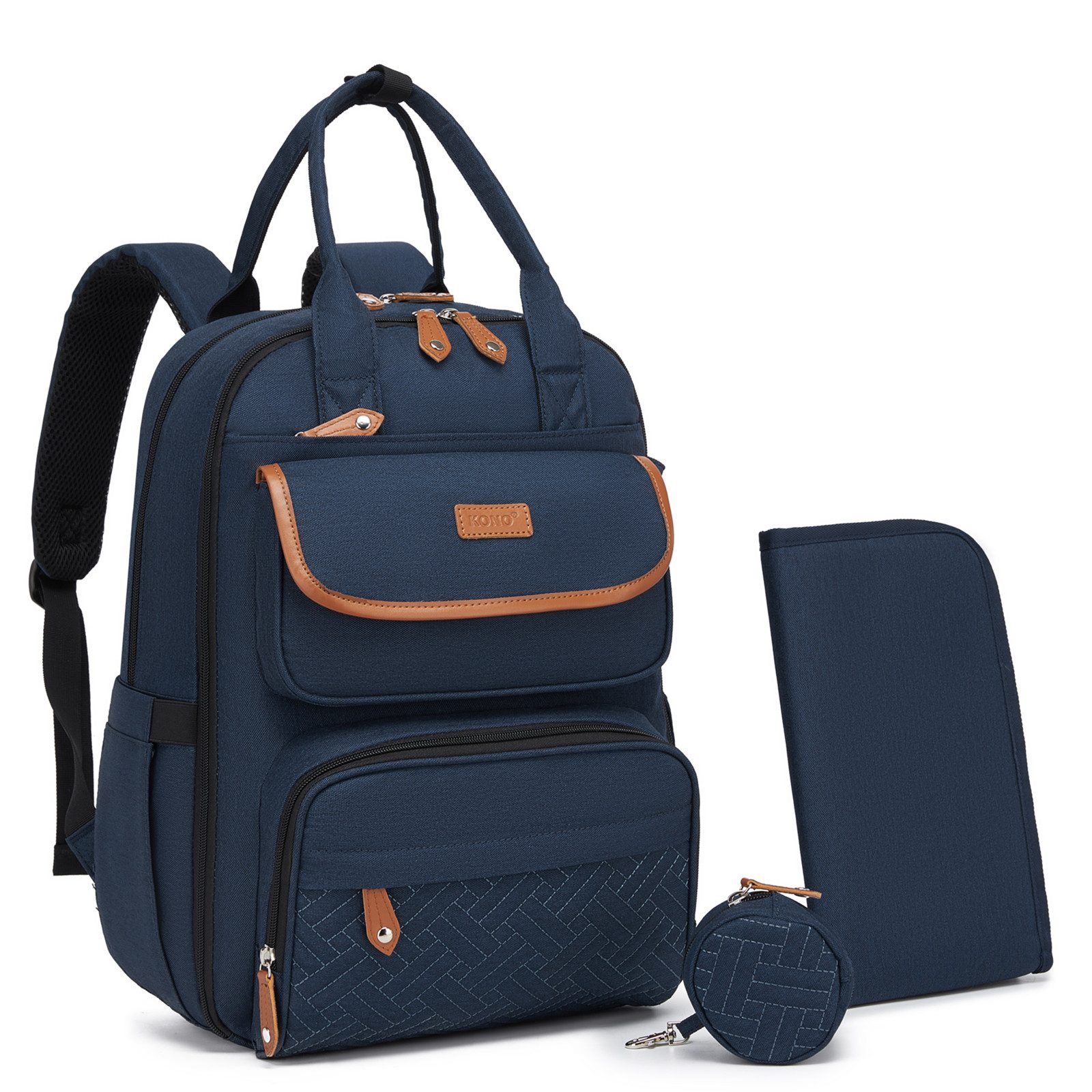 KONO Wickelrucksack, Multifunktionaler Babyrucksack mit Laptopfach