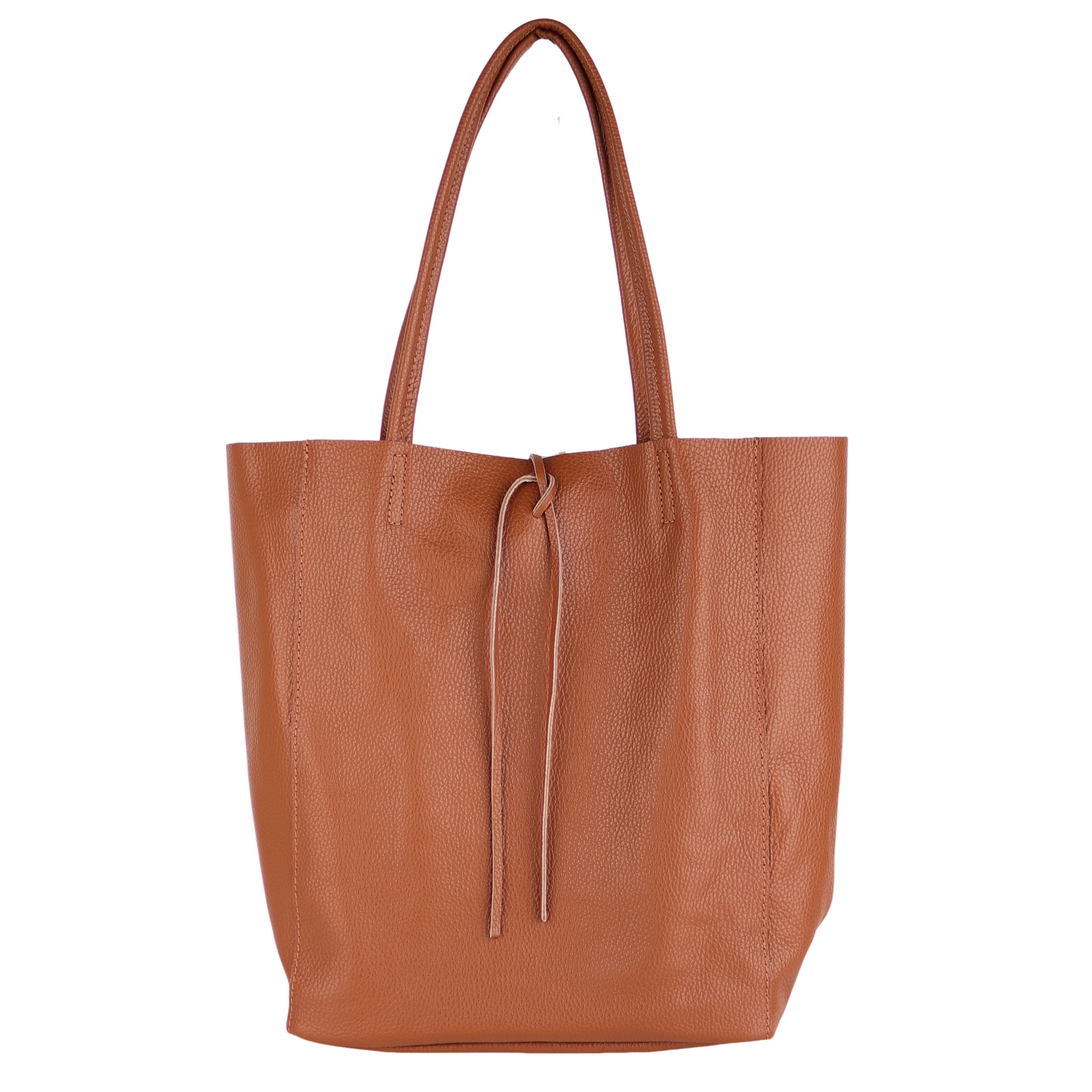 Shopper aus Echtleder / Wildleder, Made in Italy, Henkeltasche Tasche