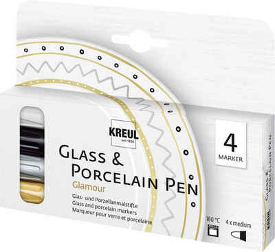 Kreul Bastelfarbe Kreul Glass & Porcelain Pen 4er Set Glamour